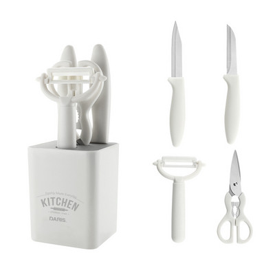 Accesorii de bucătărie cu mâner din silicon Set de cuțite 5/6 buc. Ustensile de gătit Ustensile de bucătărie cu cutie de depozitare ambalabilă