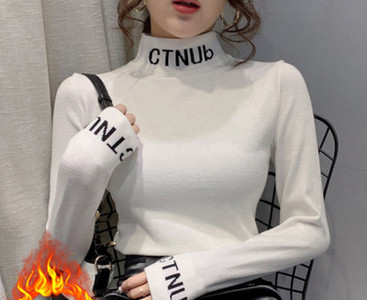 Bluză casual de damă cu guler polo înalt