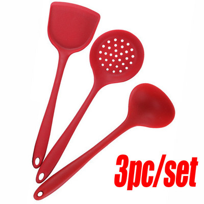 Set de 3 bucăți de unelte de gătit Ustensile aprobate de FDA Linguriță de bucătărie Spatulă Linguriță de supă Racletă Ustensile de gătit antiaderență Ustensile de bucătărie