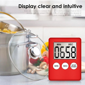 Αντίστροφη μέτρηση LCD Χρονοδιακόπτης κουζίνας Μετρητής μαγειρέματος Ξυπνητήρι ύπνου Ηλεκτρονικό χρονόμετρο κουζίνας
