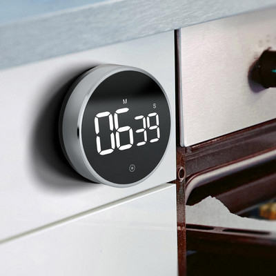 Cronometru digital magnetic LED Temporizator de bucătărie Cronometru manual cu numărătoare inversă Ceas cu alarmă Gătit Duș Studiu Fitness Cronometru Time Master