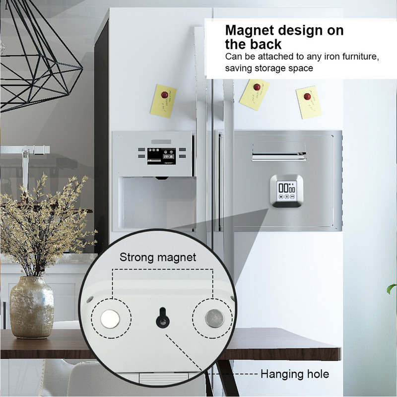 Gaminimo skystųjų kristalų skaitmeninis laikmatis su foniniu apšvietimu, didelio ekrano atgalinės atskaitos signalizacija, chronometras, virtuvės prietaisas, namų reikmenys