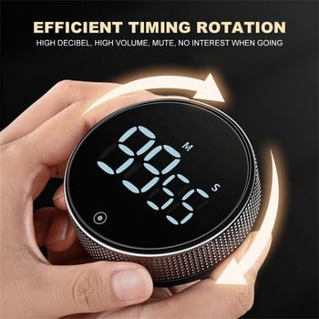 Χρονοδιακόπτης κουζίνας Ψηφιακός έξυπνος χρονοδιακόπτης Μαγνητικό Ηλεκτρονικό ρολόι μαγειρέματος Αντίστροφη μέτρηση LED Μηχανικό συναγερμό υπενθύμισης Αξεσουάρ κουζίνας