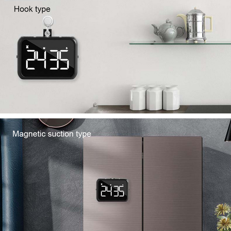 Kaasaskantav digitaalne taimer Köök toiduvalmistamine Dušš Stopper LED Loendur Alarm Meeldetuletus Käsitsi elektrooniline Taimer koos alusega