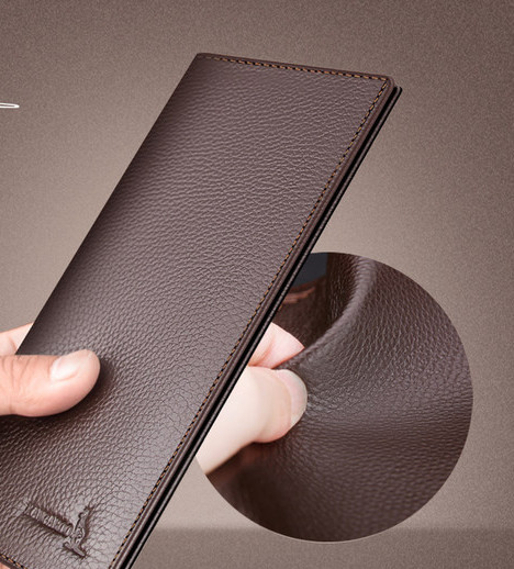 Portofel barbatesc din piele cu nasture