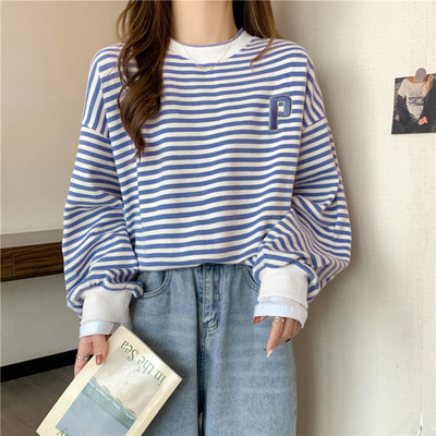 Ženska prugasta bluza s vezom