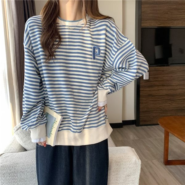 Ženska prugasta bluza s vezom