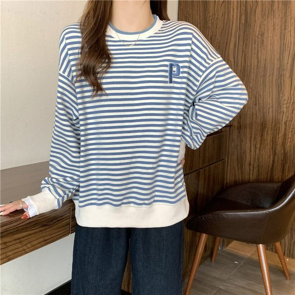 Ženska prugasta bluza s vezom