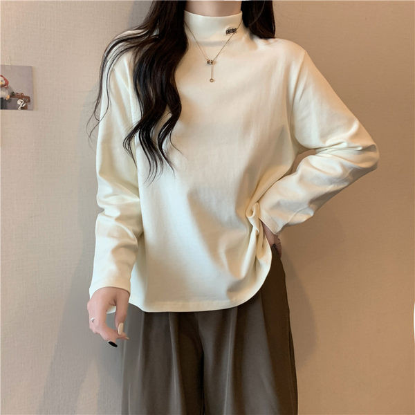 Bluza de dama model nou cu guler polo inalt - mai multe culori