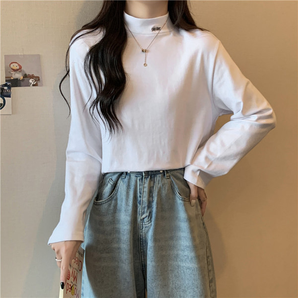 Bluza de dama model nou cu guler polo inalt - mai multe culori