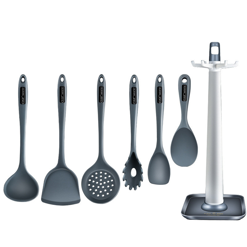 Silikonsko kuhinjsko posuđe otporno na visoke temperature Set pribora za kuhanje Kuhinjski pribor za kuhanje s policom Kuhinjski pribor