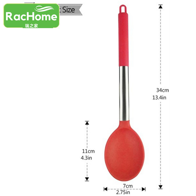 1 buc lingură de gătit din silicon, lingură antiaderentă ovală, veselă pentru amestecare, aprovizionare de bucătărie, instrument de gătit, lingură de amestecare din silicon