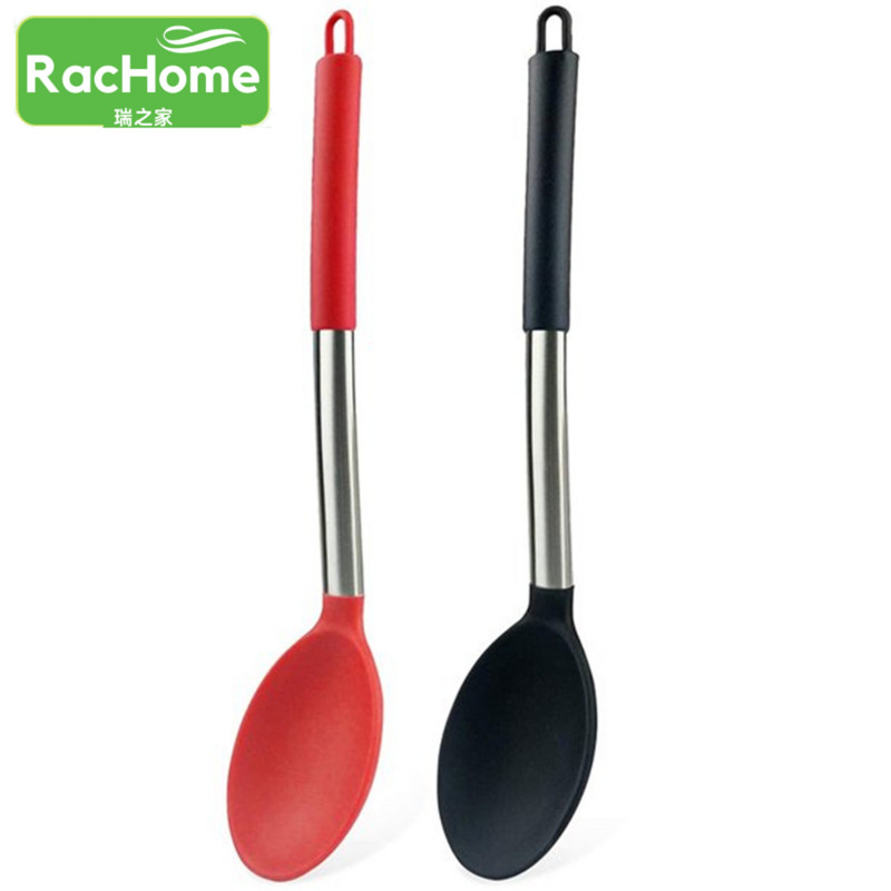 1 buc lingură de gătit din silicon, lingură antiaderentă ovală, veselă pentru amestecare, aprovizionare de bucătărie, instrument de gătit, lingură de amestecare din silicon