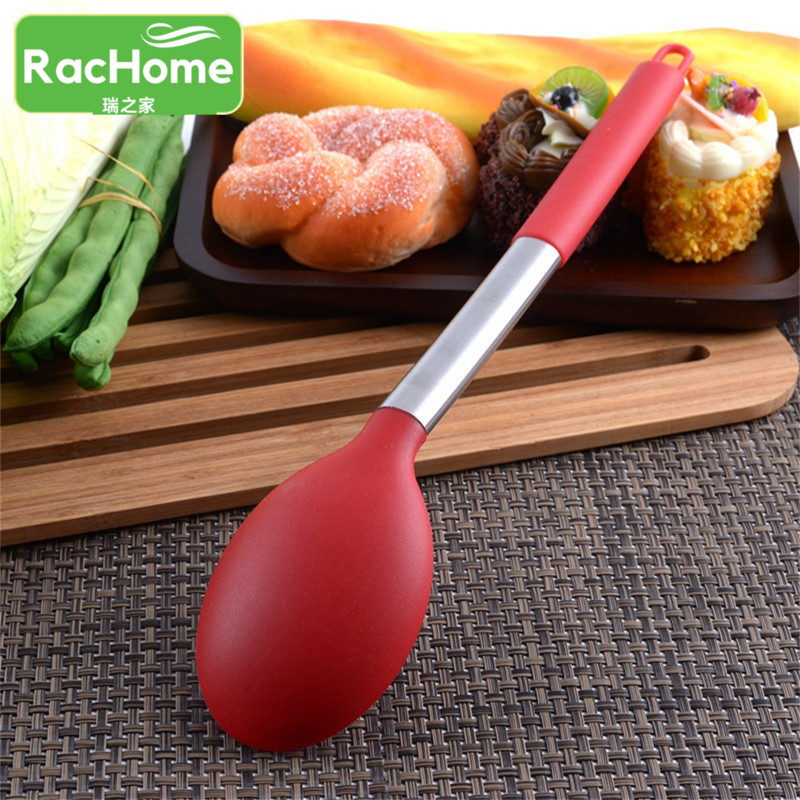 1 buc lingură de gătit din silicon, lingură antiaderentă ovală, veselă pentru amestecare, aprovizionare de bucătărie, instrument de gătit, lingură de amestecare din silicon