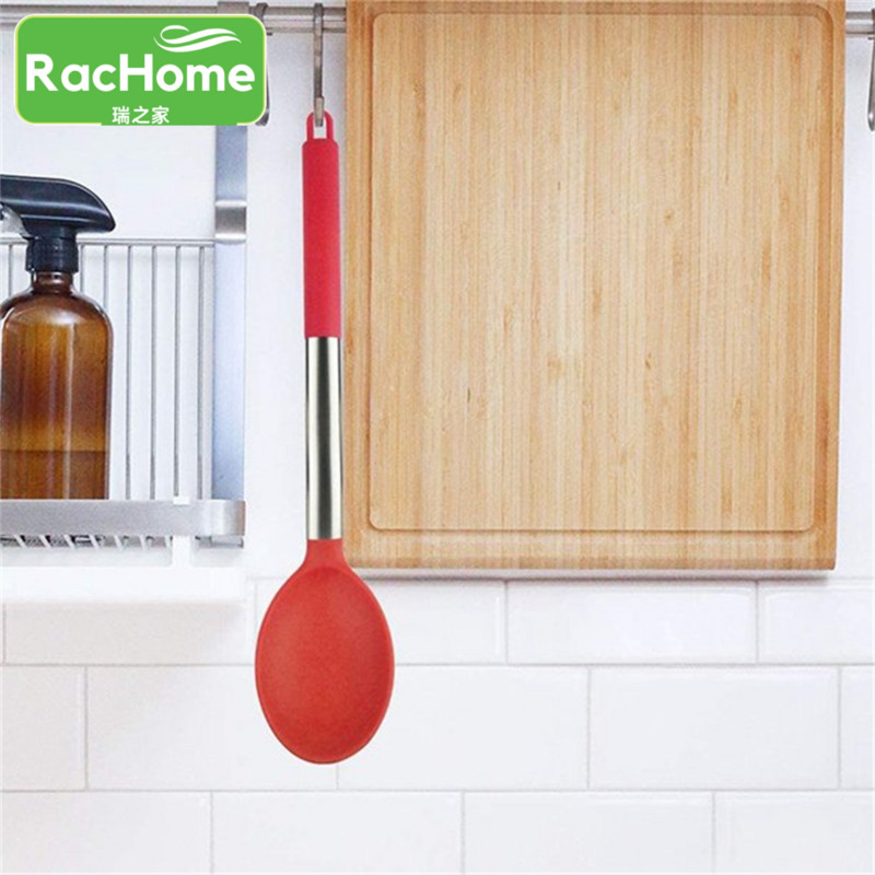 1 buc lingură de gătit din silicon, lingură antiaderentă ovală, veselă pentru amestecare, aprovizionare de bucătărie, instrument de gătit, lingură de amestecare din silicon