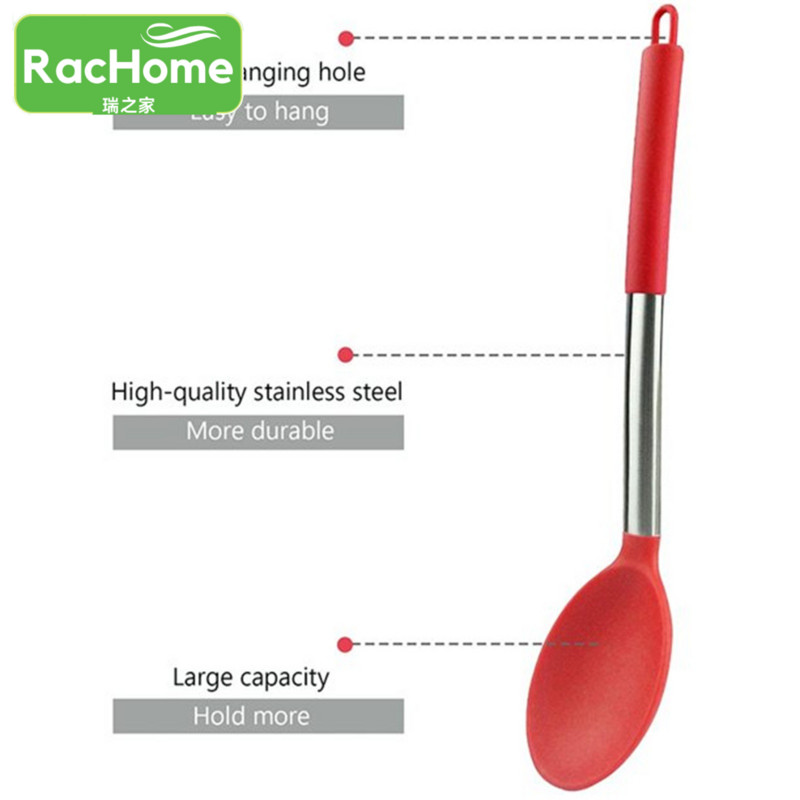 1 buc lingură de gătit din silicon, lingură antiaderentă ovală, veselă pentru amestecare, aprovizionare de bucătărie, instrument de gătit, lingură de amestecare din silicon