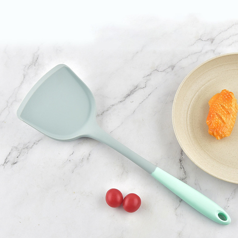 Set de ustensile de bucătărie din silicon Spatulă strecurătoare lingură de supă lingură de orez Instrument de gătit Ustensile de gătit antiaderente Prăjire lopată Accesorii de bucătărie