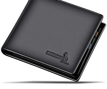 Ανδρικό οικολογικό δερμάτινο casual πορτοφόλι χωρίς αγκράφα