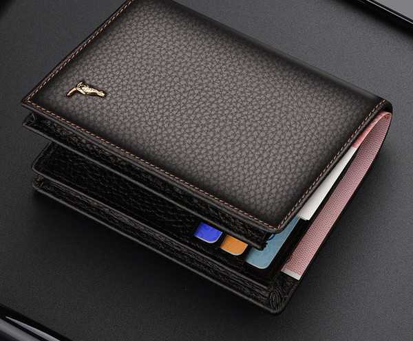 Öko-nahast moodne meeste rahakott metallelemendiga