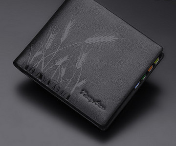 Portofel barbatesc din piele artificiala - culoare neagra