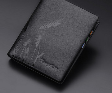 Portofel barbatesc din piele artificiala - culoare neagra