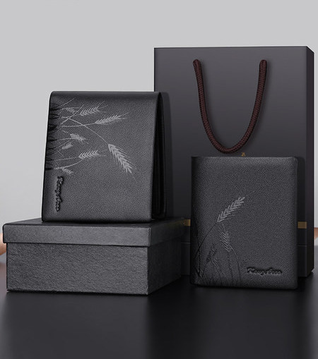 Portofel barbatesc din piele artificiala - culoare neagra