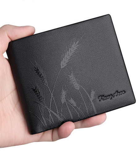 Portofel barbatesc din piele artificiala - culoare neagra