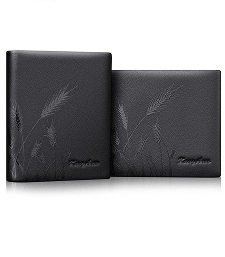 Portofel barbatesc din piele artificiala - culoare neagra