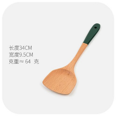 Korduvkasutatavad naturaalsest pöögipuidust lauanõud Lusikas Kulp Turner Riisikurn Supp Skimmer Keedulusikas Köögitarvikud Lauanõud