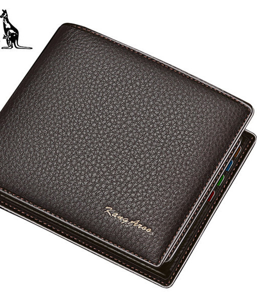 Portofel barbatesc din piele ecologica - culoare maro si negru