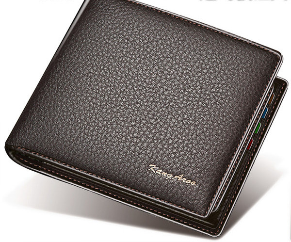 Portofel barbatesc din piele ecologica - culoare maro si negru