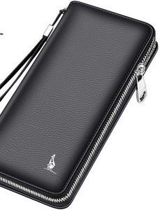 Portofel barbatesc din piele cu maner si fermoar