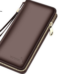 Portofel barbatesc din piele cu maner si fermoar