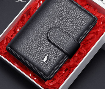 Portofel casual pentru bărbați din piele ecologică cu cataramă