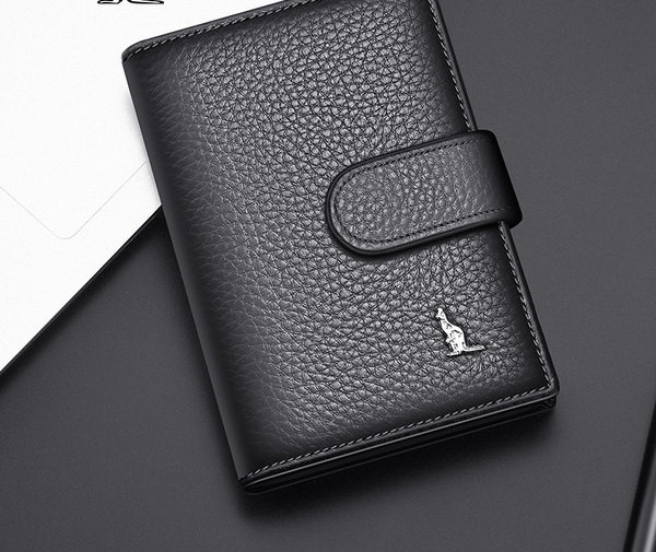 Portofel casual pentru bărbați din piele ecologică cu cataramă