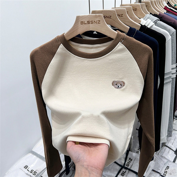 O bluză la modă cu mâneci lungi și broderie