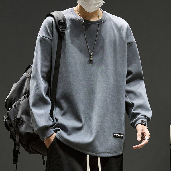 Casual ανδρική μπλούζα με οβάλ λαιμόκοψη - πολλά χρώματα