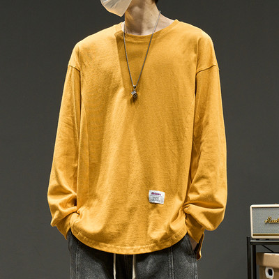 Moodne meeste pluus logo ja ovaalse kaelusega