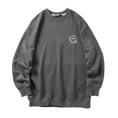 Uue disainiga pikkade varrukatega tikitud aplikatsiooniga vabaaja pluus meestele