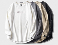 Κομψή ανδρική μπλούζα με μακριά μανίκια και επιγραφή