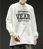 Bluză bărbătească cu aplicație și mâneci lungi