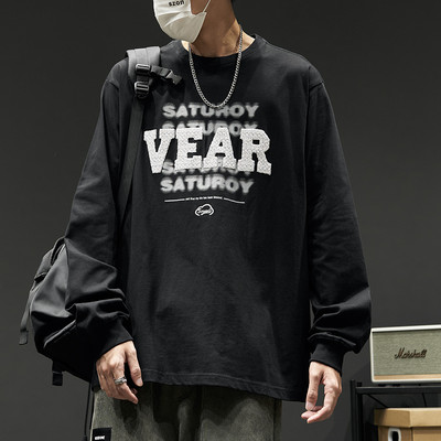 Bluză bărbătească cu aplicație și mâneci lungi