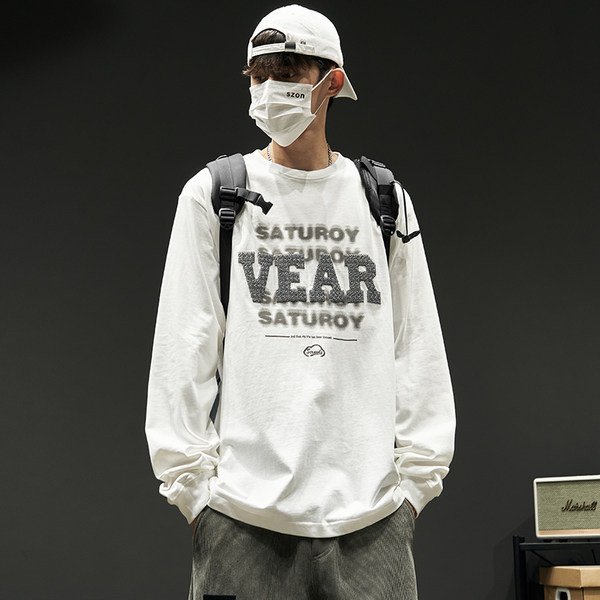 Bluză bărbătească cu aplicație și mâneci lungi