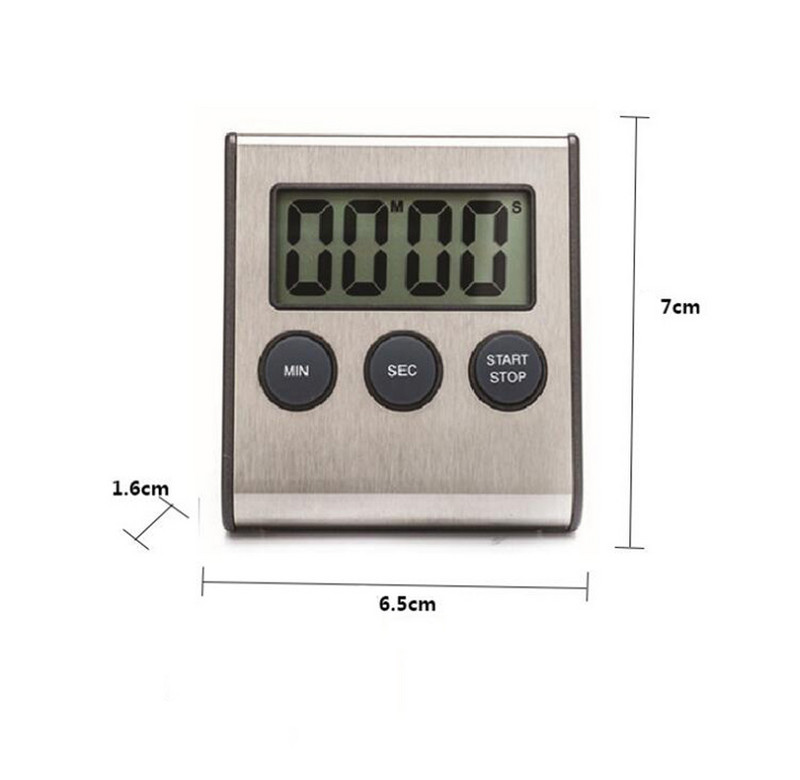 Temporizator de bucătărie clasic, ceas cu alarmă, magnet, metal, numărătoare inversă, autocolant pentru frigider, memento de timp, unelte de bucătărie, accesorii