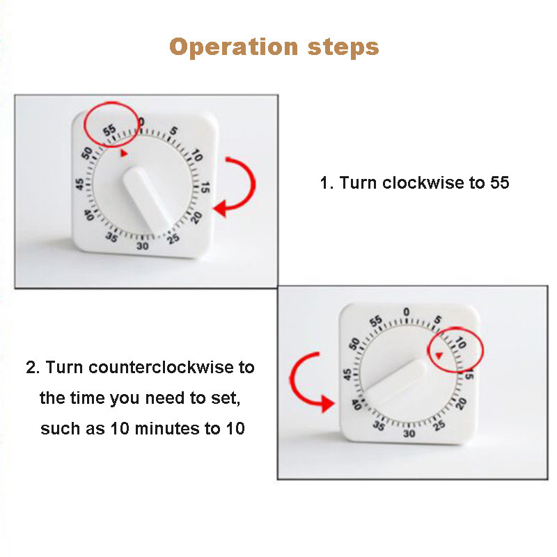 Virtuves taimeris 60 minūšu skaits kvadrāts Gatavošanas modinātājs Miega režīms Pulkstenis Mehāniskais hronometrs Modinātājs biroja sapulce
