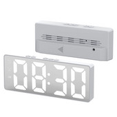 Ceas cu alarmă cu LED, suprafețe portabile cu oglindă, ceasuri electronice cu LED, cu ceas electronic mic de birou care funcționează cu baterii, pentru bucătărie