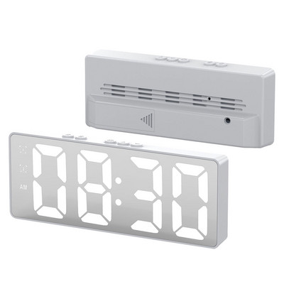 Ceas cu alarmă cu LED, suprafețe portabile cu oglindă, ceasuri electronice cu LED, cu ceas electronic mic de birou care funcționează cu baterii, pentru bucătărie