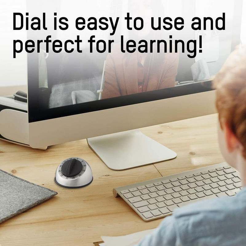 Noul cronometru pentru gătit, 60 de minute, sonerie de bucătărie, alarmă, în sensul acelor de ceasornic, cronometru mecanic, oțel inoxidabil