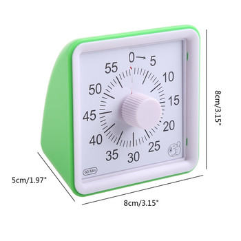 Οπτικό χρονόμετρο 60 λεπτών Ρολόι αντίστροφης μέτρησης στην τάξη για παιδιά Ενήλικες για TIME Εργαλείο διαχείρισης για διδασκαλία με χρονοδιακόπτη κουζίνας Home Office