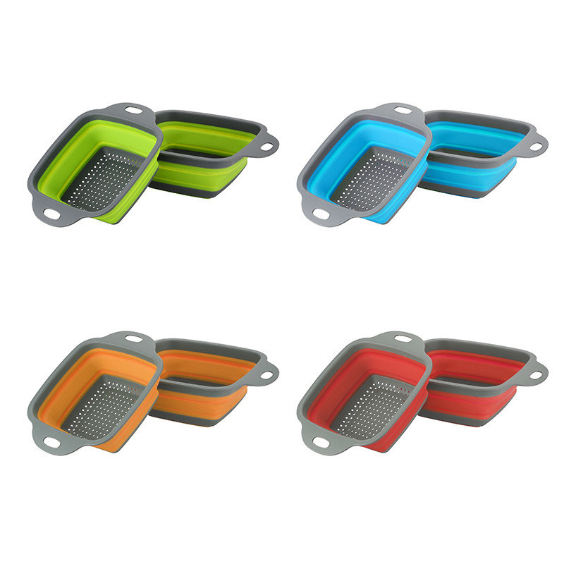 Silikoninis sulankstomas kanalizacijos krepšelis vaisių ir daržovių plovimo krepšelis sulankstomas sietelis kiaurasamtis Sulankstomas kanalizacija virtuvės laikymo įrankis